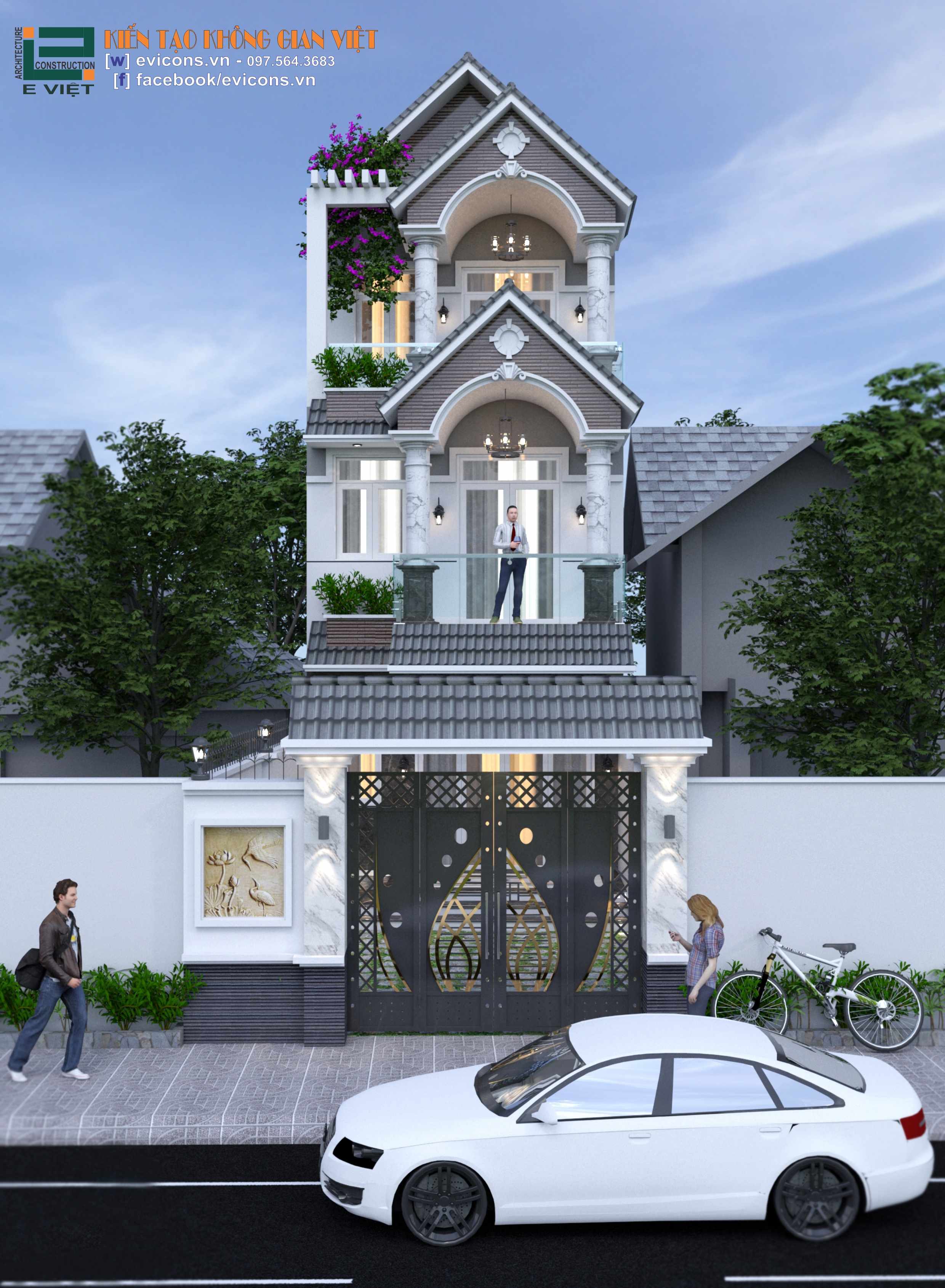 nhà phố 3 tầng hiện đại