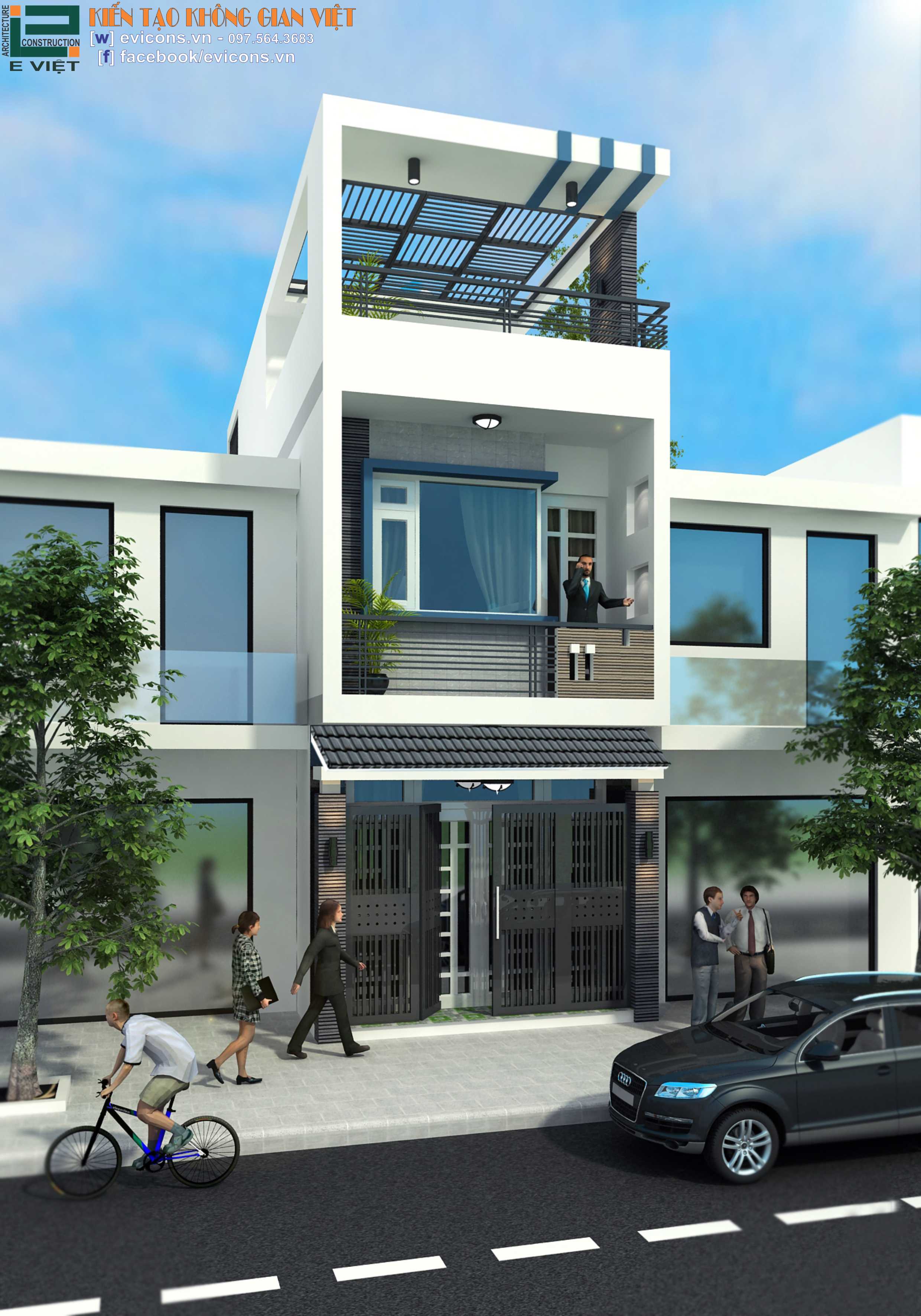 nhà phố với phong cách hiện đại
