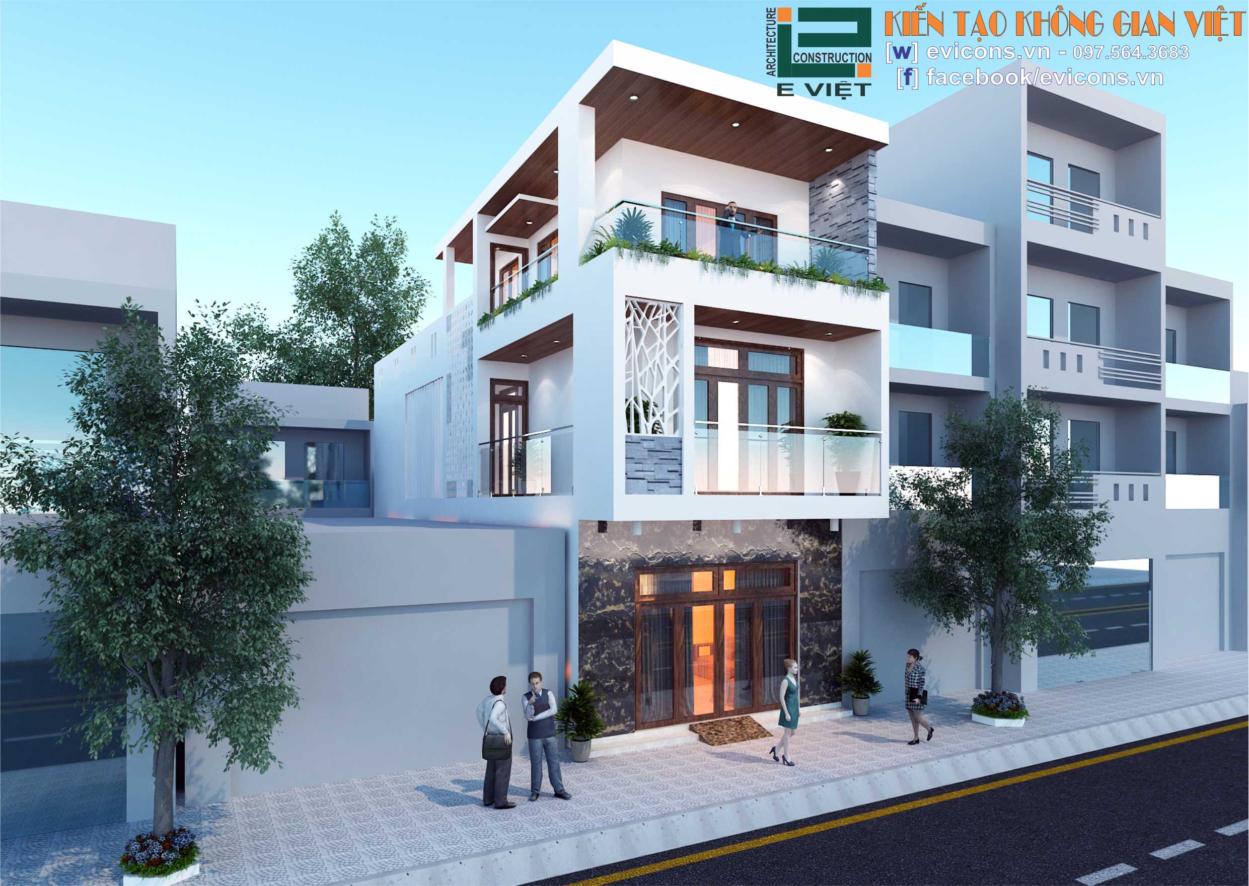 thiết kế nhà phố 3 tầng đẹp