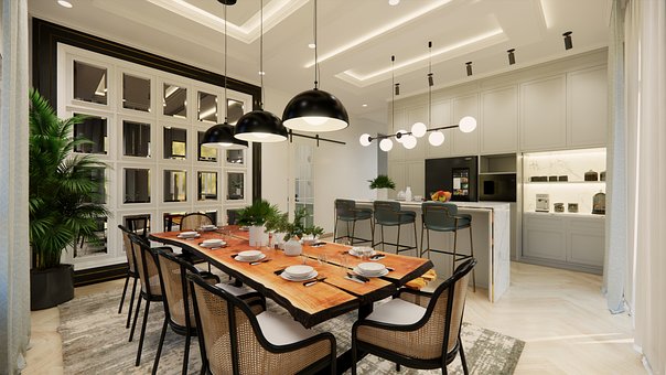 tránh thiết kế nhà bếp gần cửa ra vào