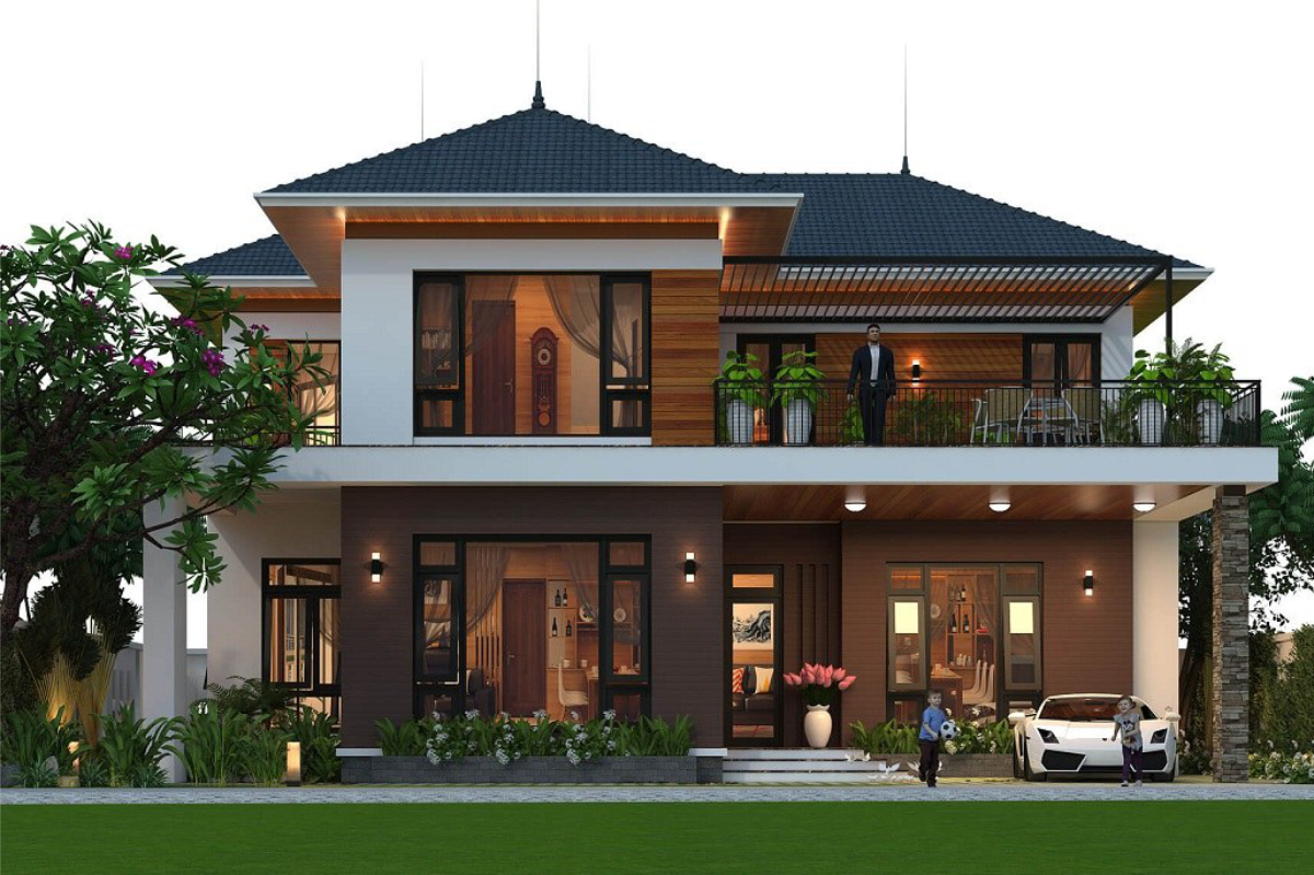 mẫu biệt thự 2 tầng đẹp