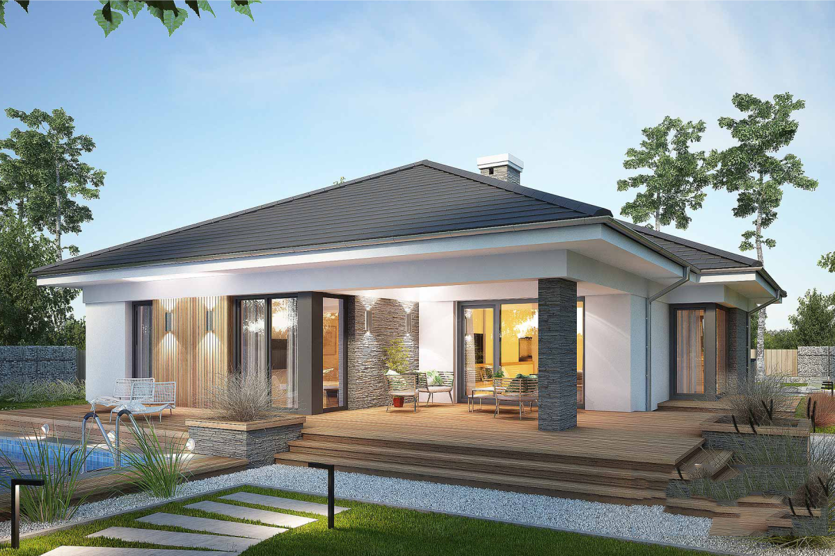 biệt thự sân vườn 1 tầng