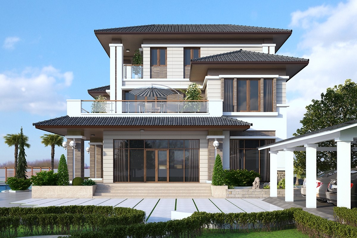 biệt thự sân vườn 3 tầng
